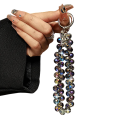 Bracelet de poignet en perles scintillantes de luxe pour téléphone Chaîne suspendue courte pour mobile Clip universel pour étui 5