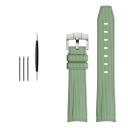 Bracelet en caoutchouc de 20 mm pour Rolex Omega MoonSwatch Constellation Étanche bracelet en caoutchouc sportif avec boucle argentée 9