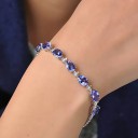 Bracelet en chaîne pour femmes avec des pierres bleues P168 2