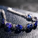 Bracelet en chaîne pour femmes avec des pierres bleues P168 4