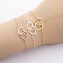 Bracelet en chaîne pour femmes cœurs entrelacés 1