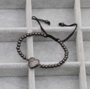 Bracelet en cordon pour femmes avec perles et cœur 1