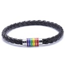 Bracelet en cuir arc-en-ciel 1