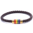 Bracelet en cuir arc-en-ciel 2