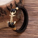 Bracelet en cuir pour homme ancre 2
