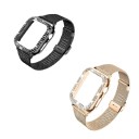 Bracelet en métal en acier inoxydable avec boîtier et strass pour Apple Watch Series 1 2 3 42 mm Bracelet élégant et robuste avec protection pour montre 1