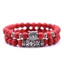 Bracelet en perles avec hibou 2 pcs 1