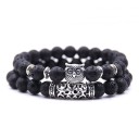 Bracelet en perles avec hibou 2 pcs 2