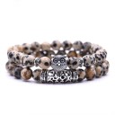 Bracelet en perles avec hibou 2 pcs 8