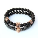 Bracelet en perles pour homme 2 pcs 4