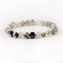 Bracelet en perles pour homme avec hématite 17