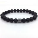 Bracelet en perles pour homme avec hématite 1