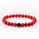 Bracelet en perles pour homme avec hématite 9