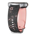 Bracelet en silicone gravé 40 mm pour Samsung Galaxy Watch FE Motif floral Bracelet souple et respirant pour un port confortable 7