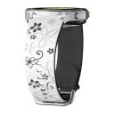 Bracelet en silicone gravé pour Samsung Galaxy Watch 6 Classic 43 mm Design floral gravé bicolore Bracelet de sport confortable 6