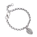 Bracelet femme avec pendentif en forme de feuille 1
