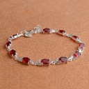 Bracelet femme avec pierres rouges 1