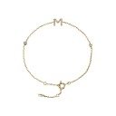 Bracelet femme lettre avec pierres 14