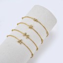 Bracelet femme lettre avec pierres 2