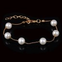 Bracelet fin pour femmes avec perles H215 doré