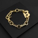 Bracelet massif pour femme avec lettre 4