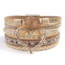 Bracelet multiple pour femmes avec cœur 1