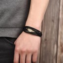 Bracelet multiple pour homme plume 3