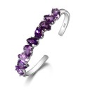 Bracelet ouvert en améthyste pour femmes 2
