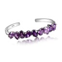 Bracelet ouvert en améthyste pour femmes 3
