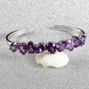 Bracelet ouvert en améthyste pour femmes 4