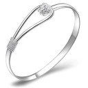 Bracelet ouvert pour femme avec fleur 1