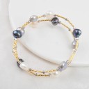 Bracelet ouvert pour femme avec perles H147 1