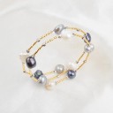 Bracelet ouvert pour femme avec perles H147 5