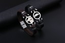 Bracelet pour femmes en cuir véritable avec plume J550 1