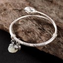 Bracelet rigide pour femme avec fleur de lotus 3
