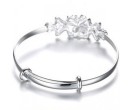 Bracelet rigide pour femme avec fleur 4