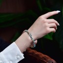 Bracelet rigide pour femme avec perles H167 2