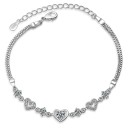 Bracelet scintillant en forme de cœur pour femmes avec pierres 2