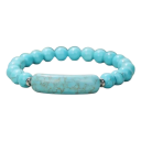 Bracelets colorés en pierres naturelles 18,5 cm 8 mm perles bracelet élastique avec détails en métal unisexe accessoire de bijou 2