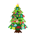 Brad de Crăciun din fetru 100 x 70 cm cu 32 de ornamente cu arici Decorațiune interactivă pentru copii Brad suspendat pentru perete 1