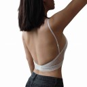 Braletka da donna con schiena bassa e scollatura a V in rete a pois e spalline sottili da indossare sotto abiti e top con schiena 3