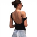 Braletka da donna con schiena bassa e scollatura a V in rete a pois e spalline sottili da indossare sotto abiti e top con schiena 7