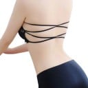 Bralette sans bretelles pour femmes en noir Taille unique pour tour de poitrine de 56 à 90 cm En nylon et dentelle 10