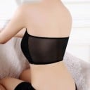 Bralette σουτιέν χωρίς τιράντες για γυναίκες σε μαύρο χρώμα Универсальная размер για περίμετρο στήθους 56 έως 90 εκ. Από νάιλον και δαντέλα 7