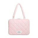 Brašna na notebook přes rameno prošívaná s mašličkami a zipem 39 x 29 cm textilní dívčí taška pro notebooky 15 palců do školy i práce 3