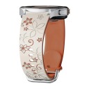 Brățară din silicon gravată pentru Samsung Galaxy Watch 4 Classic 46 mm Design floral gravat bicolor Brățară sportivă moale și confortabilă 3