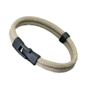 Brățară pentru bărbați cu două straturi 4mm sfoară din nailon 19,5 cm Brățară detașabilă pentru bărbați Brățară stilată cu închidere practică 5