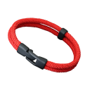 Brățară pentru bărbați cu două straturi 4mm sfoară din nailon 19,5 cm Brățară detașabilă pentru bărbați Brățară stilată cu închidere practică 3