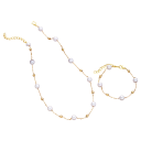 Brazalete encantador 19+5.5 cm y collar 45.5+5 cm Conjunto de joyas casual de moda para mujeres Regalo elegante Conjunto hermoso 3