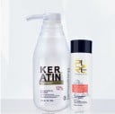 Brazílsky keratín na poškodené a farbené vlasy Uhladzujúca a regeneračná kúra pre lesk a pružnosť Sada keratínu 300 ml a šampónu 100 ml 1